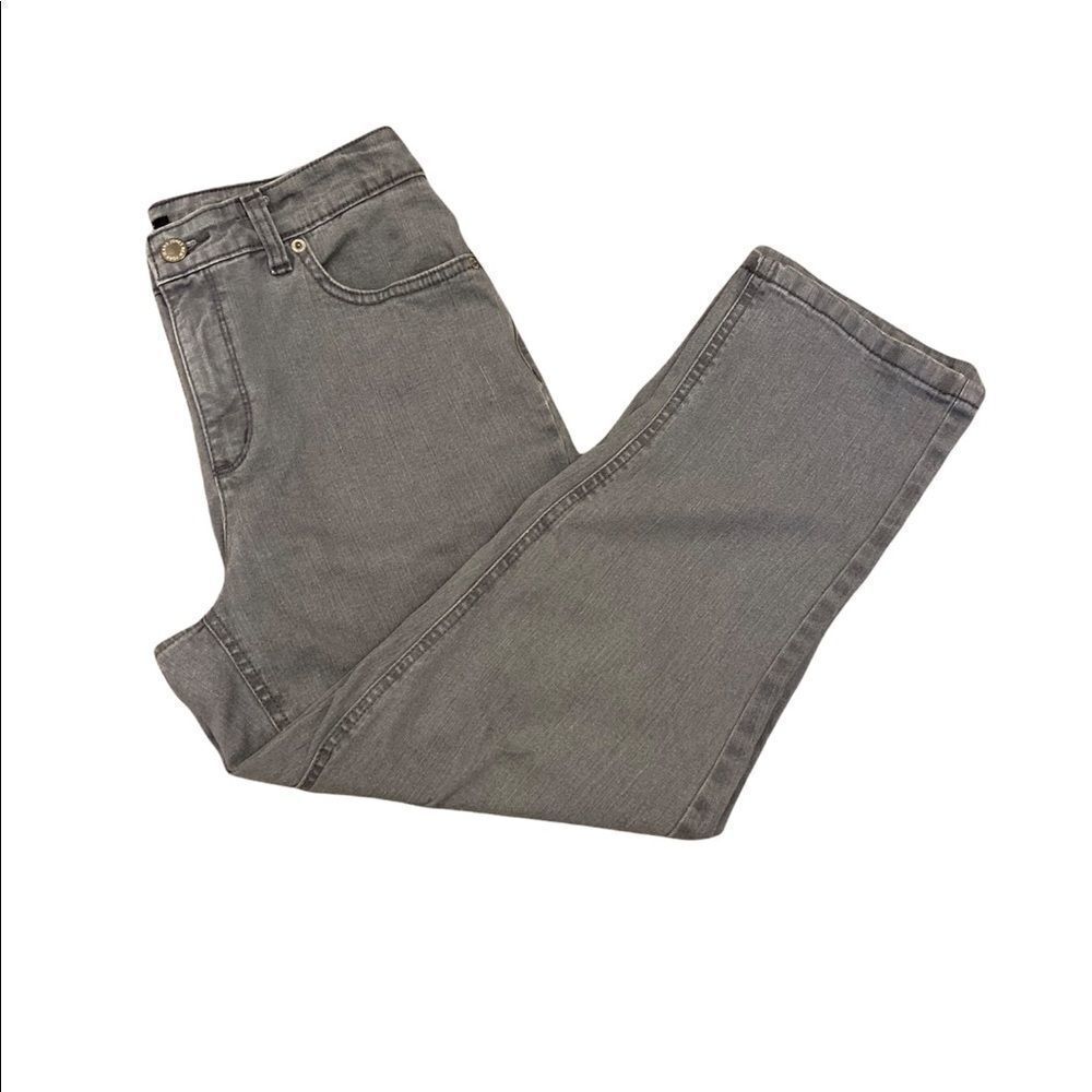 JONES NEW YORK Denim Grey Cropped Stretch Straight Leg Jean 8